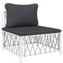 Juego de muebles de jardín 8 piezas con cojines acero blanco de vidaXL, Conjuntos de jardín - Ref: Foro24-3186884, Precio: 51...