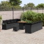 Conjunto de sofá de jardín 11 pcs Negro ratán sintético en Sofás de exterior | Comprar online en Foru.es