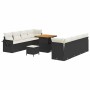 Conjunto de sofá de jardín 11 pcs Negro y crema ratán sintético en Sofás de exterior | Comprar online en Foru.es