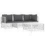 Juego de muebles de jardín 4 piezas y cojines acero blanco de vidaXL, Conjuntos de jardín - Ref: Foro24-3186818, Precio: 242,...