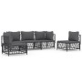 Juego muebles de jardín 5 pzas y cojines acero gris antracita de vidaXL, Conjuntos de jardín - Ref: Foro24-3186839, Precio: 4...