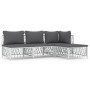 Juego de muebles de jardín 4 piezas y cojines acero blanco de vidaXL, Conjuntos de jardín - Ref: Foro24-3186852, Precio: 252,...