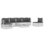 Juego de muebles de jardín 7 piezas con cojines acero blanco de vidaXL, Conjuntos de jardín - Ref: Foro24-3186844, Precio: 46...