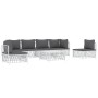 Juego de muebles de jardín 7 piezas con cojines acero blanco de vidaXL, Conjuntos de jardín - Ref: Foro24-3186844, Precio: 46...