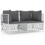 Juego de muebles de jardín 2 piezas con cojines acero blanco de vidaXL, Conjuntos de jardín - Ref: Foro24-3186812, Precio: 12...