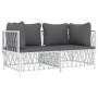 Juego de muebles de jardín 2 piezas con cojines acero blanco de vidaXL, Conjuntos de jardín - Ref: Foro24-3186812, Precio: 12...
