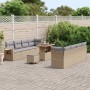 Conjunto de sofá de jardín con cojín 11 pcs Beige y Gris Claro en Sofás de exterior | Comprar online en Foru.es