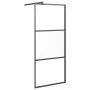 Mampara ducha con estante vidrio ESG y aluminio negro 100x195cm de vidaXL, Paredes y mamparas de ducha - Ref: Foro24-3185475,...