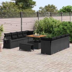 Conjunto de sofá de jardín 11 pcs Negro ratán sintético en Sofás de exterior | Comprar online en Foru.es