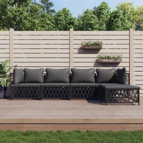 Juego muebles de jardín 5 pzas y cojines acero gris antracita de vidaXL, Conjuntos de jardín - Ref: Foro24-3186857, Precio: 4...