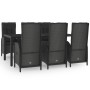 Set comedor jardín 7 pzas y cojines ratán sintético negro gris de vidaXL, Conjuntos de jardín - Ref: Foro24-3185057, Precio: ...