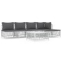 Juego de muebles de jardín 6 piezas y cojines acero blanco de vidaXL, Conjuntos de jardín - Ref: Foro24-3186858, Precio: 370,...
