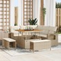 Conjunto de sofás de jardín 9 pcs Beige y Crema ratán sintético en Sofás de exterior | Comprar online en Foru.es