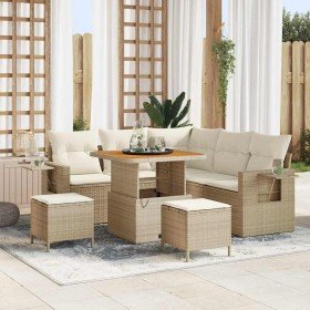 Conjunto de sofá de jardín con cojín 8 pcs beige y crema en Sofás de exterior | Comprar online en Foru.es