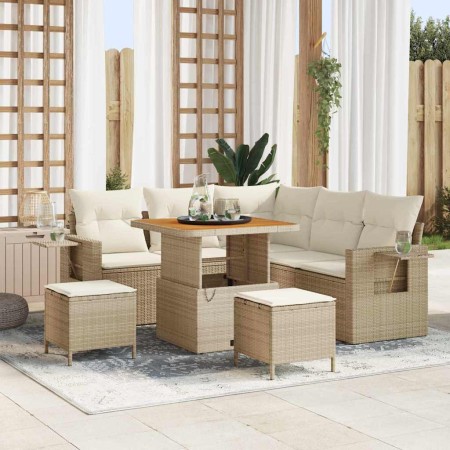 Conjunto de sofá de jardín con cojín 8 pcs beige y crema en Sofás de exterior | Comprar online en Foru.es