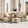 Conjunto de sofá de jardín con cojín 8 pcs beige y crema en Sofás de exterior | Comprar online en Foru.es