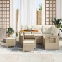 Conjunto de sofá de jardín con cojín 8 pcs beige y crema en Sofás de exterior | Comprar online en Foru.es
