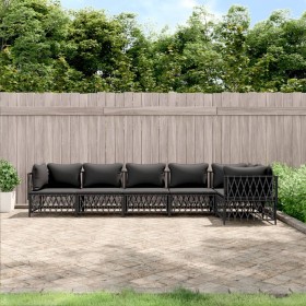 Juego de muebles de jardín 6 pzas con cojines acero antracita de vidaXL, Conjuntos de jardín - Ref: Foro24-3186877, Precio: 5...
