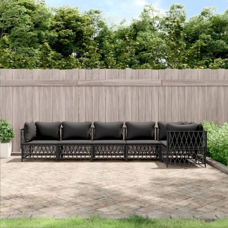 Juego de muebles de jardín 6 pzas con cojines acero antracita de vidaXL, Conjuntos de jardín - Ref: Foro24-3186877, Precio: 5...