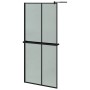 Mampara ducha con estante vidrio ESG y aluminio negro 90x195 cm de vidaXL, Paredes y mamparas de ducha - Ref: Foro24-3185465,...