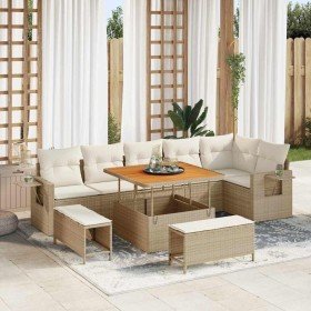 Conjunto de sofás de jardín con cojín 11 pcs Beige y Crema en Sofás de exterior | Comprar online en Foru.es