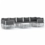 Juego de muebles de jardín 8 piezas con cojines acero blanco de vidaXL, Conjuntos de jardín - Ref: Foro24-3186924, Precio: 51...