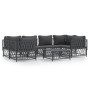 Juego muebles de jardín 7 pzas y cojines acero gris antracita de vidaXL, Conjuntos de jardín - Ref: Foro24-3186921, Precio: 6...