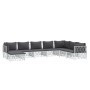 Juego de muebles de jardín 8 piezas con cojines acero blanco de vidaXL, Conjuntos de jardín - Ref: Foro24-3186912, Precio: 52...