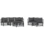 Juego muebles de jardín 6 pzas y cojines acero gris antracita de vidaXL, Conjuntos de jardín - Ref: Foro24-3186827, Precio: 5...