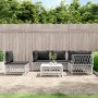 Juego de muebles de jardín 6 piezas con cojines acero blanco de vidaXL, Conjuntos de jardín - Ref: Foro24-3186886, Precio: 38...