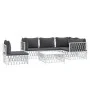 Juego de muebles de jardín 6 piezas con cojines acero blanco de vidaXL, Conjuntos de jardín - Ref: Foro24-3186886, Precio: 37...