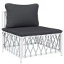 Juego de muebles de jardín 6 piezas con cojines acero blanco de vidaXL, Conjuntos de jardín - Ref: Foro24-3186886, Precio: 37...
