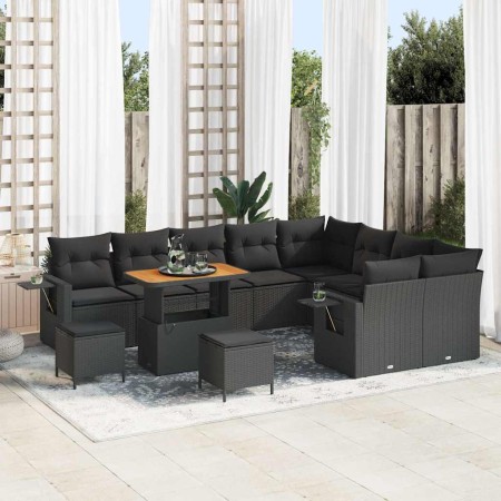 Conjunto de sofás de jardín 12 pcs Negro ratán sintético en Sofás de exterior | Comprar online en Foru.es