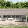 Juego de muebles de jardín 10 piezas con cojines acero blanco de vidaXL, Conjuntos de jardín - Ref: Foro24-3186930, Precio: 6...