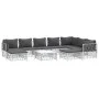 Juego de muebles de jardín 10 piezas con cojines acero blanco de vidaXL, Conjuntos de jardín - Ref: Foro24-3186930, Precio: 6...