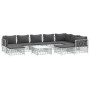 Juego de muebles de jardín 10 piezas con cojines acero blanco de vidaXL, Conjuntos de jardín - Ref: Foro24-3186930, Precio: 6...
