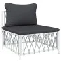 Juego de muebles de jardín 10 piezas con cojines acero blanco de vidaXL, Conjuntos de jardín - Ref: Foro24-3186930, Precio: 6...