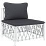 Juego de muebles de jardín 10 piezas con cojines acero blanco de vidaXL, Conjuntos de jardín - Ref: Foro24-3186930, Precio: 6...