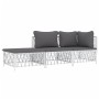 Juego de muebles de jardín 3 piezas con cojines acero blanco de vidaXL, Conjuntos de jardín - Ref: Foro24-3186846, Precio: 17...