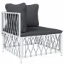 Juego de muebles de jardín 3 piezas con cojines acero blanco de vidaXL, Conjuntos de jardín - Ref: Foro24-3186846, Precio: 17...
