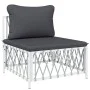 Juego de muebles de jardín 3 piezas con cojines acero blanco de vidaXL, Conjuntos de jardín - Ref: Foro24-3186846, Precio: 17...
