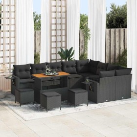 Conjunto de sofá de jardín con cojín 13 pcs Negro en Sofás de exterior | Comprar online en Foru.es