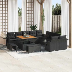 Conjunto de sofá de jardín 13 pcs Negro ratán sintético en Sofás de exterior | Comprar online en Foru.es
