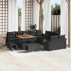 Conjunto de sofá de jardín 13 pcs Negro ratán sintético en Sofás de exterior | Comprar online en Foru.es