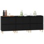 Aparadores 3 uds madera contrachapada negro 60x35x70 cm de vidaXL, Aparadores - Ref: Foro24-3185768, Precio: 228,63 €, Descue...