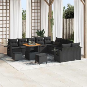 Conjunto de sofá de jardín 13 pcs Negro ratán sintético en Sofás de exterior | Comprar online en Foru.es