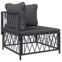 Juego muebles de jardín 6 pzas con cojines acero gris antracita de vidaXL, Conjuntos de jardín - Ref: Foro24-3186887, Precio:...