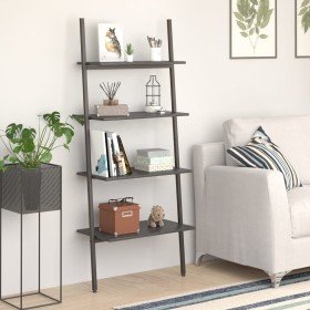 Estantería inclinada de 4 baldas negro 64x34x150,5 cm en Librerías y estanterías | Comprar online en Foru.es