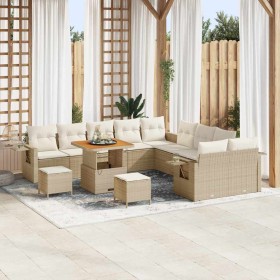 Conjunto de sofá de jardín 13 pcs Beige ratán sintético en Sofás de exterior | Comprar online en Foru.es