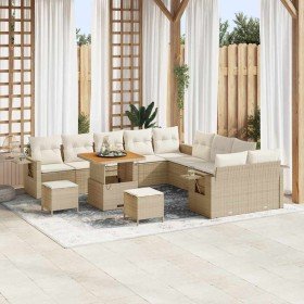 Conjunto de sofá de jardín 13 pcs Beige ratán sintético en Sofás de exterior | Comprar online en Foru.es